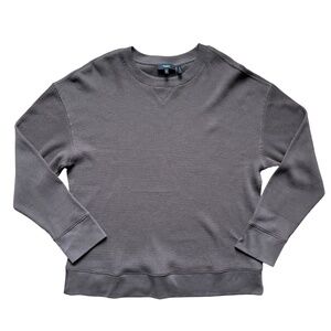 Theory chocolate brown waffle crewneck shirt - Men's XL